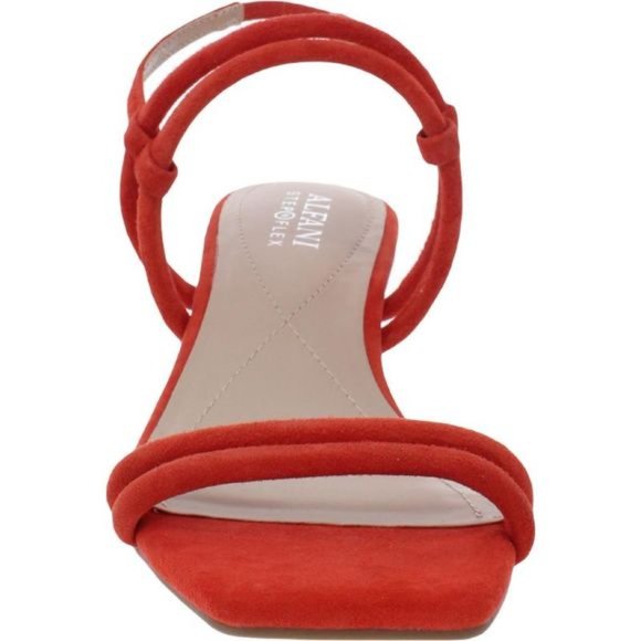 #23 Alfani Womens Paulina Red Open-Toed Ankle Strap Kitten Heels Shoes - Picture 6 of 7